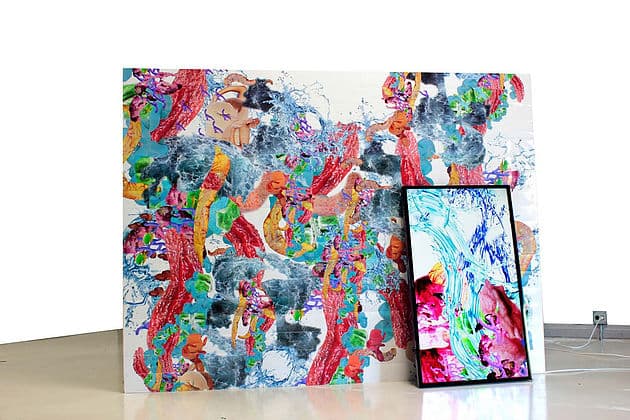 Yaloo, When We First Met 2014, custom wall paper, TV, 00:06:00 HD Video, sound