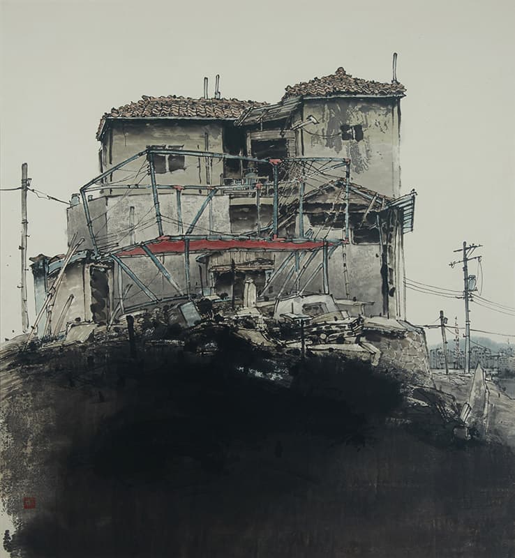 이선우_상_한지에 수묵담채_130×120cm_1989