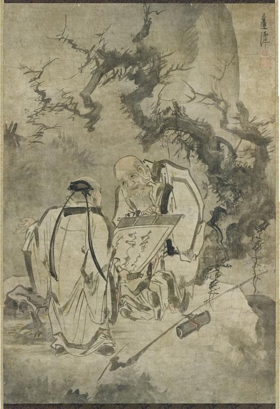 김명국, 비급전관(秘?展觀: 비결을 펼쳐보다)_unknown Light Colors on Paper_121.5×82.5cm