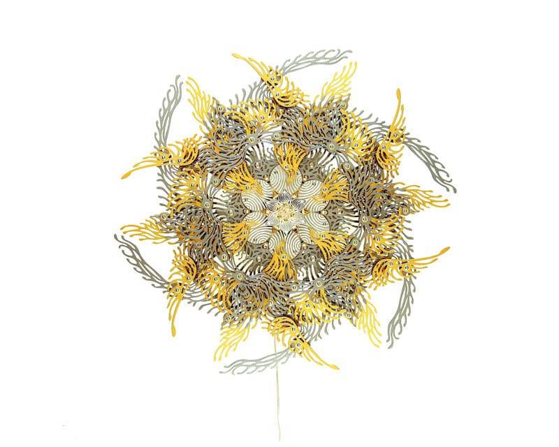 Silver-cakra-Lamp_2013_금속재료,-기계,-전기장치_55×55×18cm