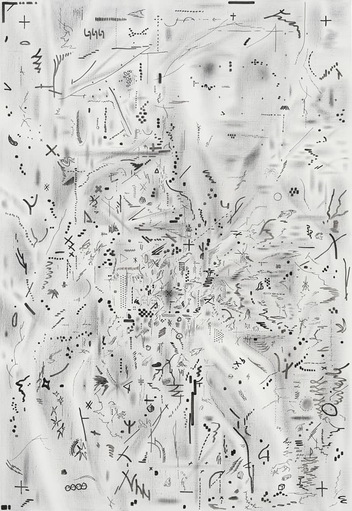 박광수, 깊이 – 스티커, 2019, 캔버스에 아크릴릭, 116.8x80.3cm