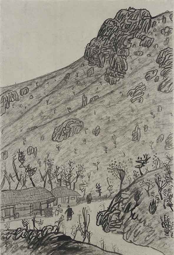 김선두, 서편제-소릿재, 장지에 먹, 66x97cm, 2013