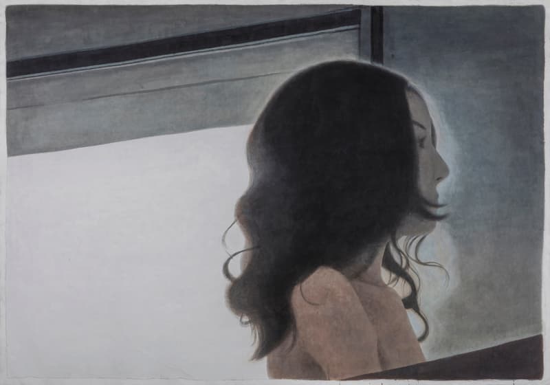 양유연_맑고, 무겁게_장지에 아크릴릭_210×150cm_2019