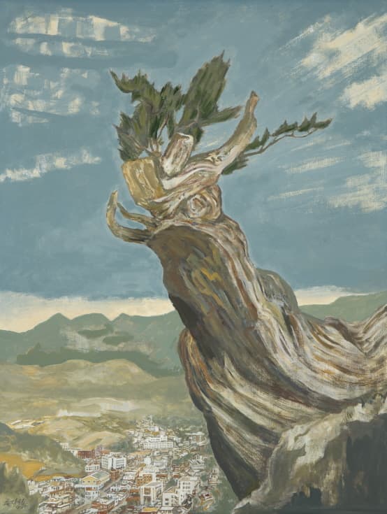 손장섭, 울릉도 향나무, 2012, 캔버스에 아크릴릭, 145x112cm