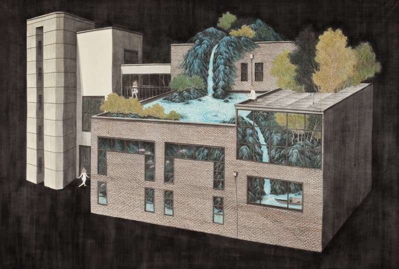 김민주, 별일 없이 산다, 2011, 장지에 먹, 채색, 130x194cm