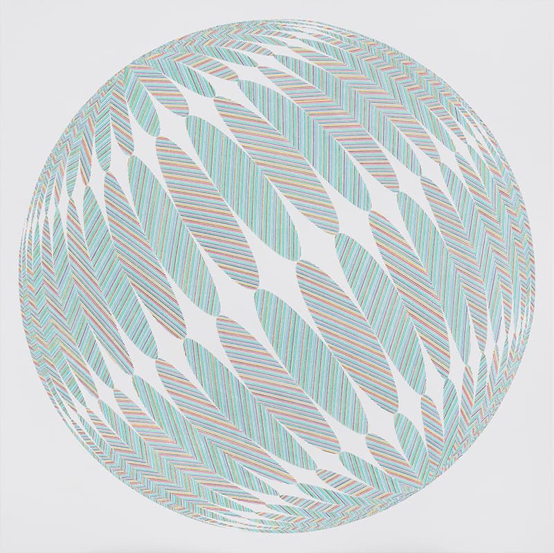 Penetrable Sphere 01-21, 110x110cm, Colored Pencil on Canvas, 2021