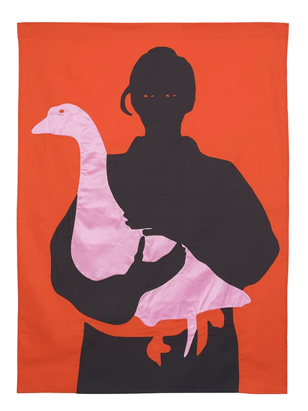Swan and Woman, 2020, 혼합 패브릭, 124.5 x 92 cm