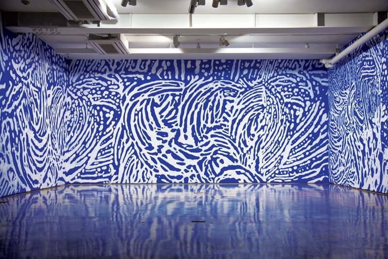 최선, 오수회화(적분의 그림), 2015, 벽 위에 페인트, 96㎡