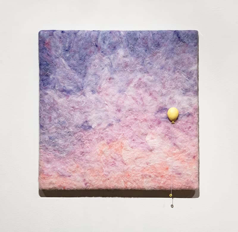 우정이, 보통 속 특별함 5, 양모 니들펠트 위 혼합매체, 55x55cm, 2019.