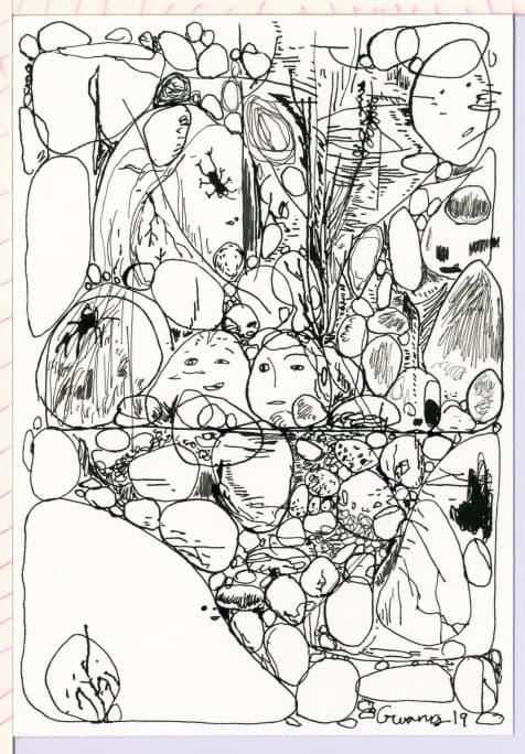 박광수, 크래커 081, 2019, 종이에 잉크, 18x12.5cm