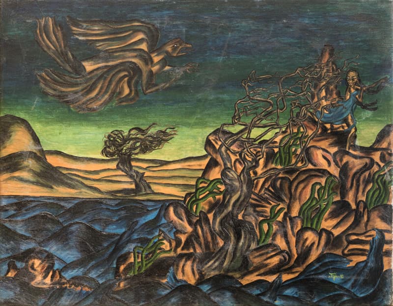 인지 아플라툰, 소녀와 야수, 1941, 인지 아플라툰 미술관 소장