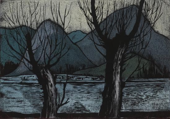 김우조_낙동강_1978 woodcut print_41.5×60cm Daegu Art Museum Collection