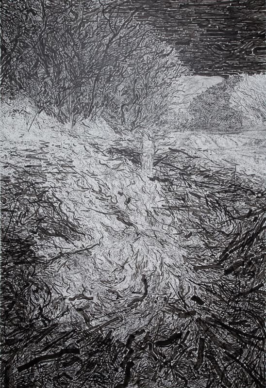 박광수, 검은 숲 속, 2017, 캔버스에 아크릴채색, 290.9x197cm