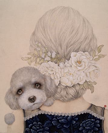 박지혜_모모_53.0x65.1cm_광목에 수묵담채_2016