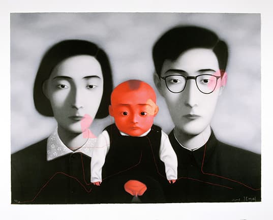 장샤오강 Zhang Xiaogang, Big Family, 104x138cm, Lithography, 2006