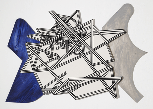 Compound Construction 3 , paint, jangji paper on white birch, 100 x 130cm , 2015 
