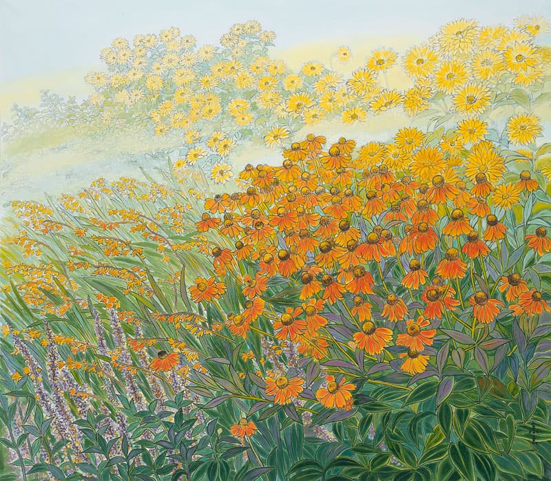 이인실_바람도 꽃 빛깔, 2013년, 85x 95cm, 종이에 수묵채색