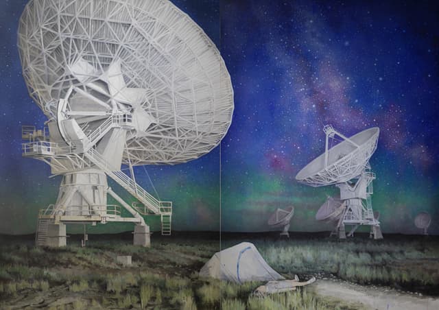 오세경, 접속 Connection, 193×260㎝, Acrylic on Korea paper(Hanji), 2015
