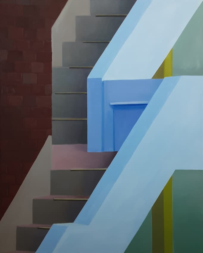잉고 바움가르텐, untitled(outdoor stairs, Namgajwa, Seoul), oil on canvas, 120x100cm, 2021