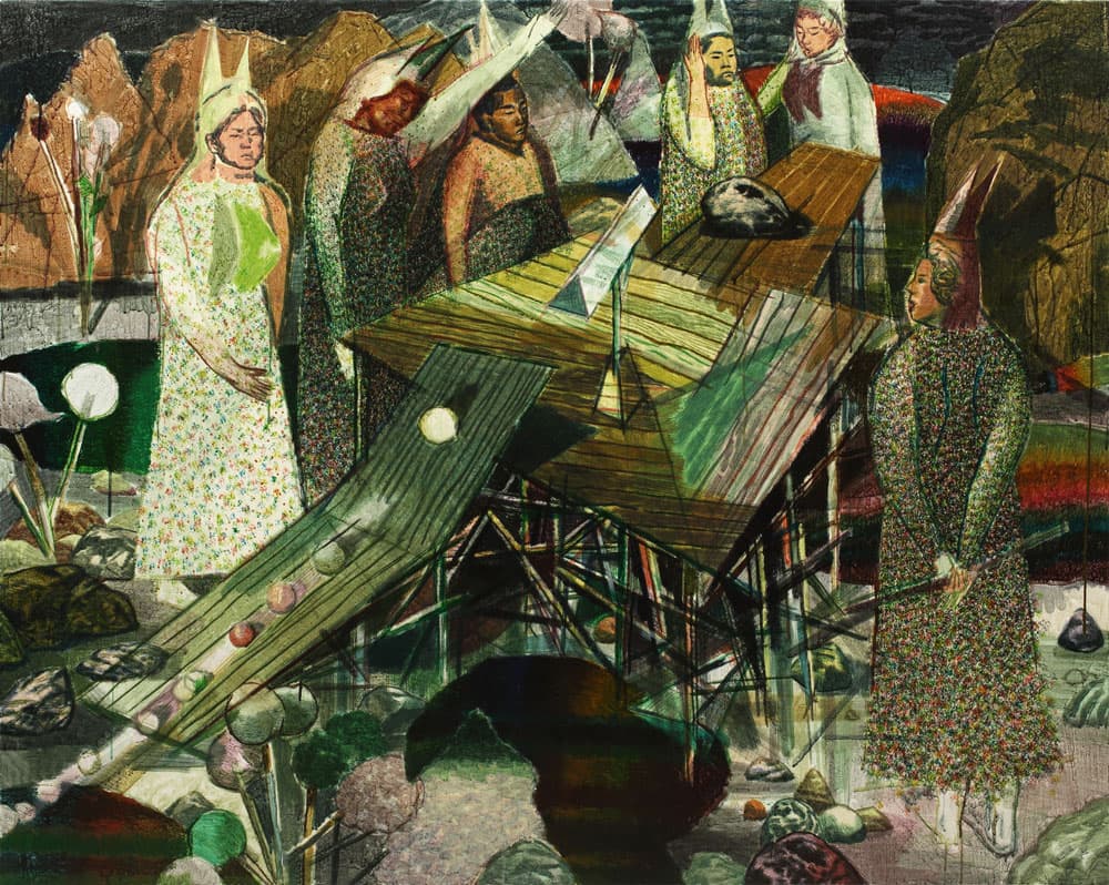 욕심의 뿔들과 공_watercolor on canvas_130.3x162.2cm_2014