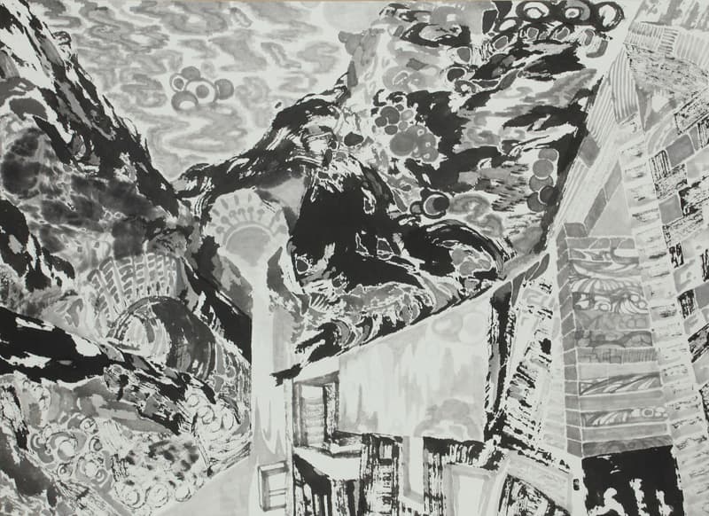 차현욱_빵집 옆 골목길_46 x 63cm_한지에 먹_2017