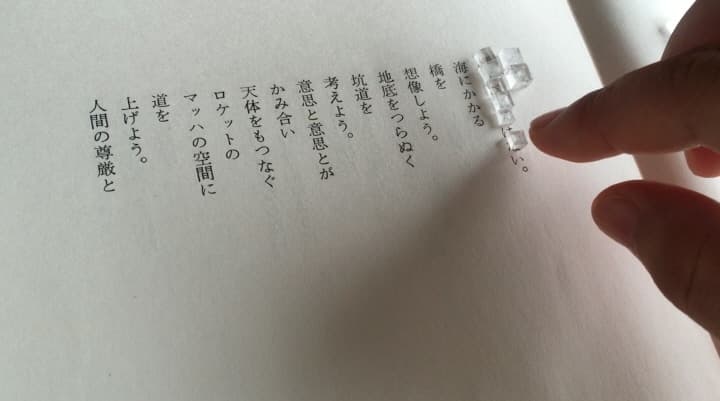 키요코 사카타, Japan, <A Seascape>, 21cm x 30cm x 96 sheets, Salt crystals on paper, selections from the book of poetry Niigata by Kim Shijong (1970), 2016