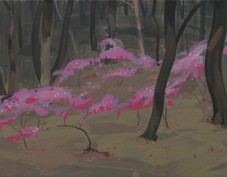 이호인, 진달래꽃, 32x40.9cm, oil on canvas, 2015