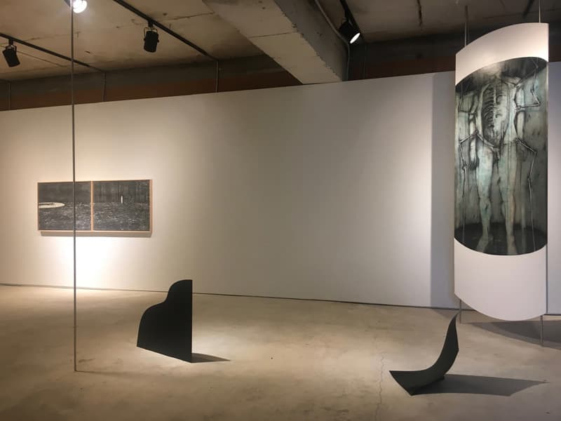 이태욱, 타자들 장지에 혼합재료, 실리콘판, 철환봉, 철선 가변크기, 2018