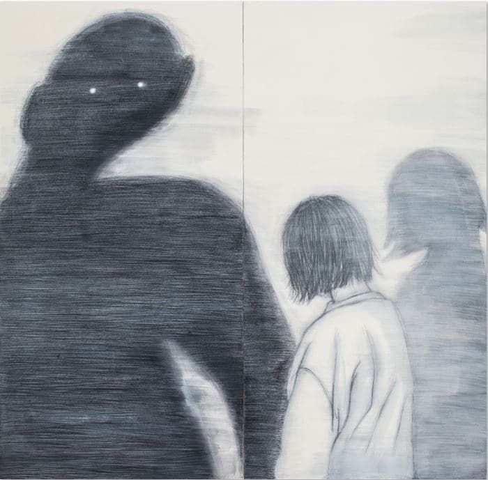 이형린, 상처가 없어도 아프다, 장지에 혼합재료, 134.5×136.5cm, 2016