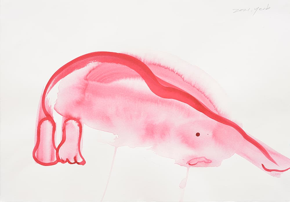 정정엽, 찾기, 2021, 종이에 아크릴, 37.5×53cm