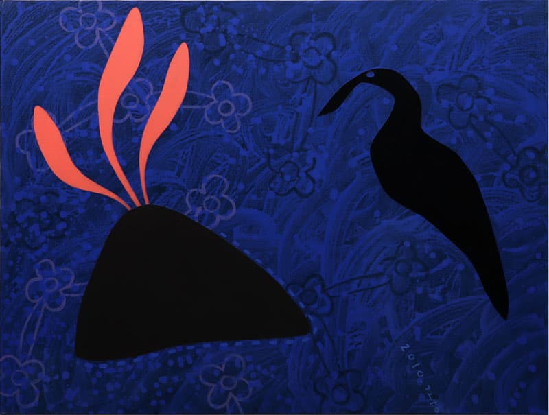 강광_화산도(火山島)에 사는 새_캔버스에 아크릴, 오일바_130.5 × 97.5 cm_2010