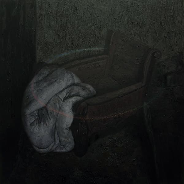 이동혁, 무지개가 둘린 의자 Oil on canvas, 91x91cm, 2021