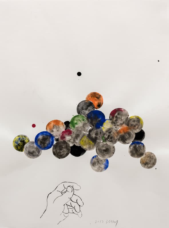 오원배, Untitled, 2017, pigment on paper, 65x48 cm (ea.)