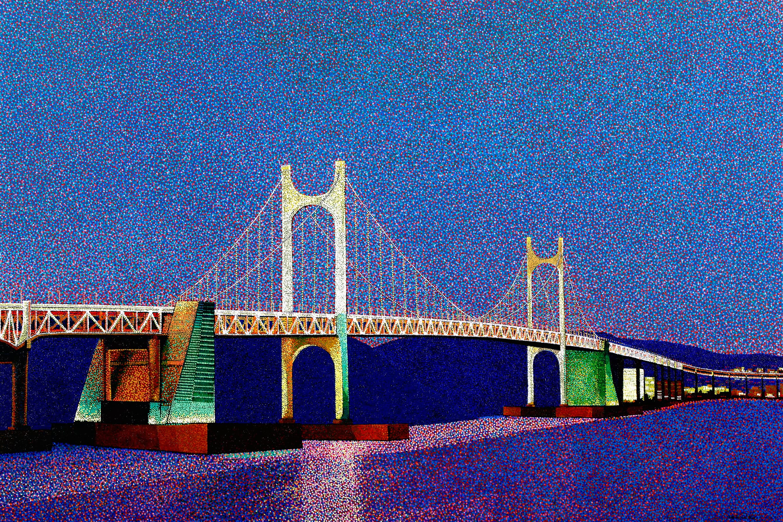 Gwangan Bridge Busan Korea 194x130.3cm oil on canvas 2014
