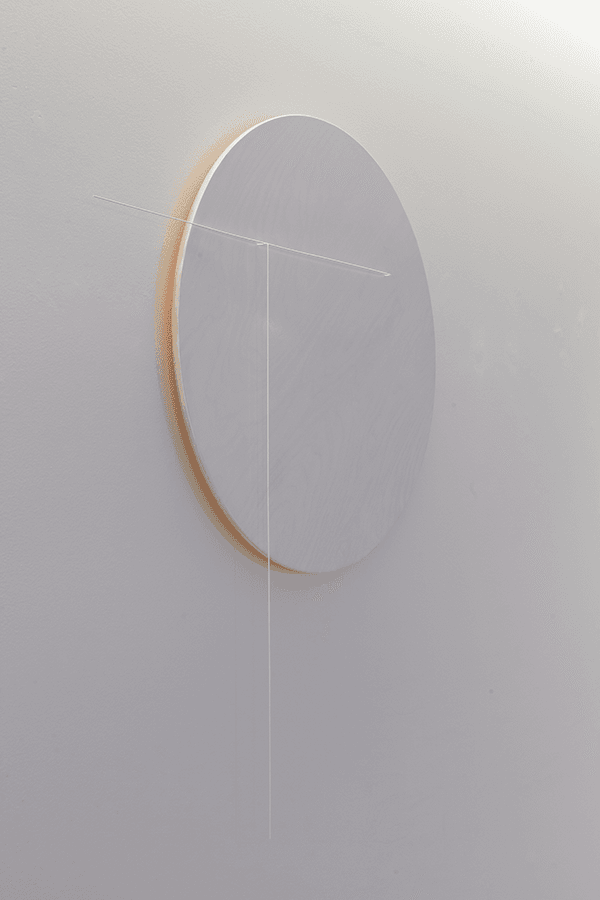 홍정욱, INFILL acrylic color, wire and wire clothing on circle-birch 56X48X12cm 2017