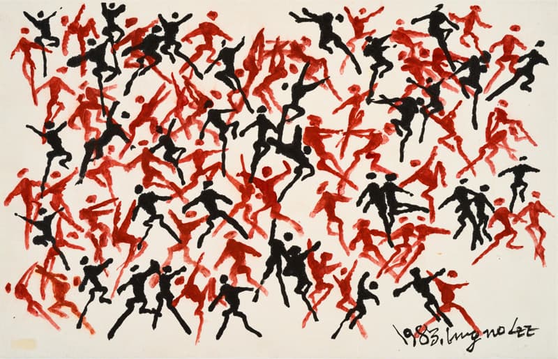 이응노, People, 1983, Ink and color on korea paper, 27.5 x 43cm