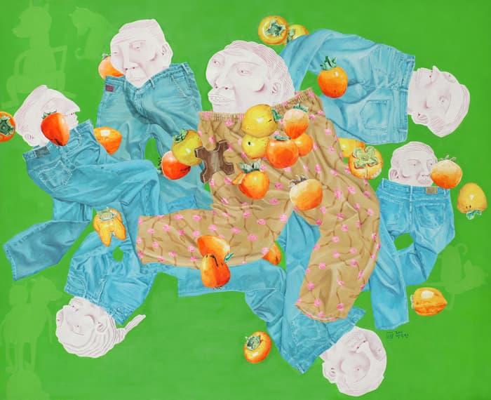 그녀의 몸빼, 162x130cm, 캔버스에 유채 아크릴릭, 2015