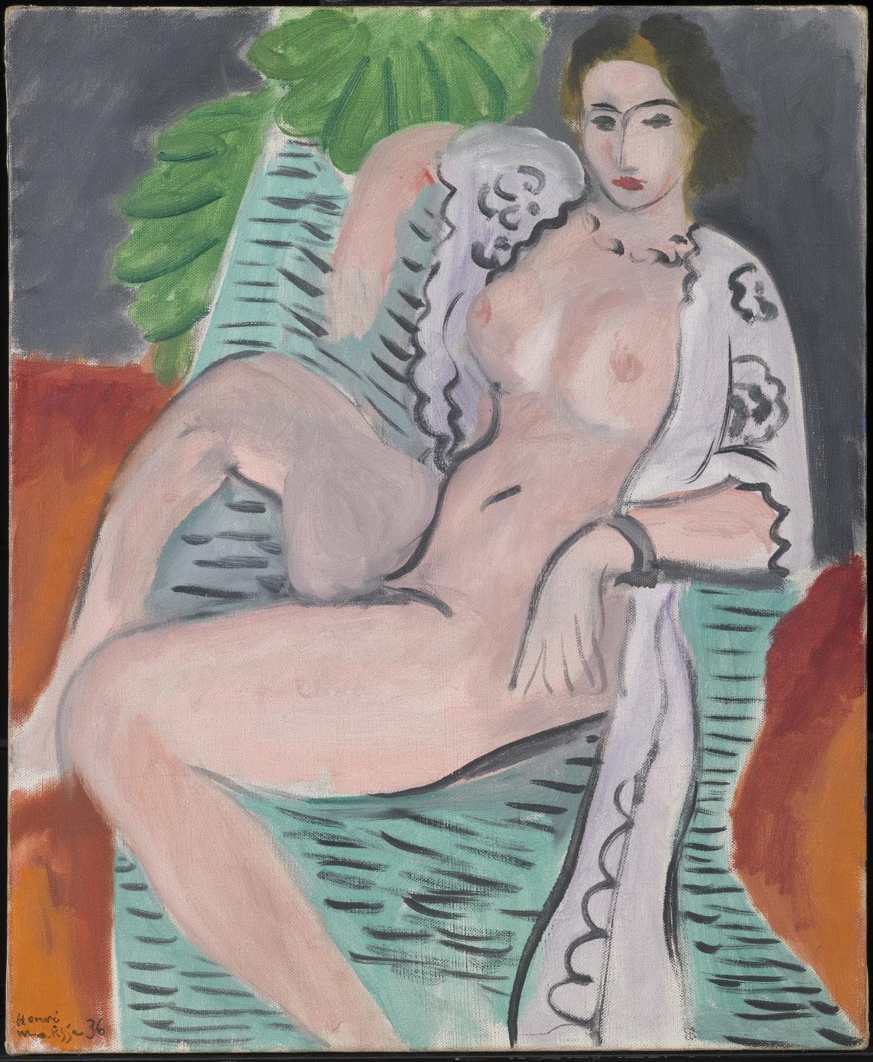 Henri Matisse, Draped Nude, 1936, oil paint on canvas 45.7 × 37.5 ㎝ Tate: Purchased 1959