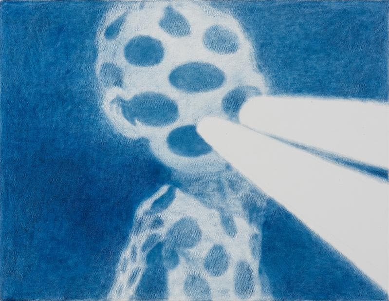 Koo Jeong A. After CURIOUSSSA, 2016-2017, Oil painting on canvas after CURIOUSSSA, 45 x 35 x 2 cm. Courtesy of the artist & PKM Gallery.