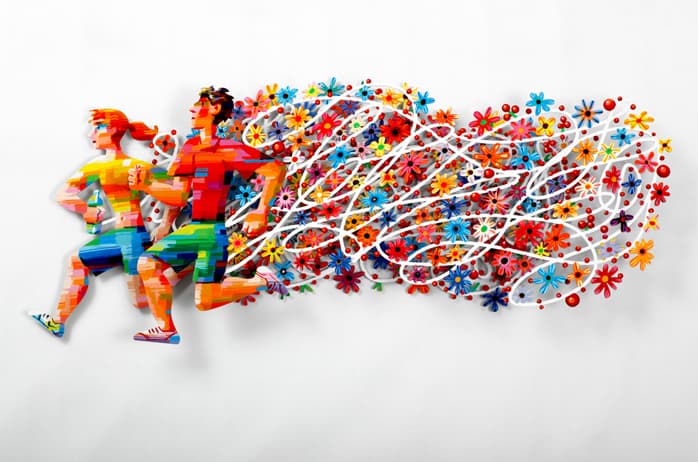 David Gerstein, Morning Run, 42x105cm, Hand painted cutout steel, 2 Layers, 2010, Ed.150