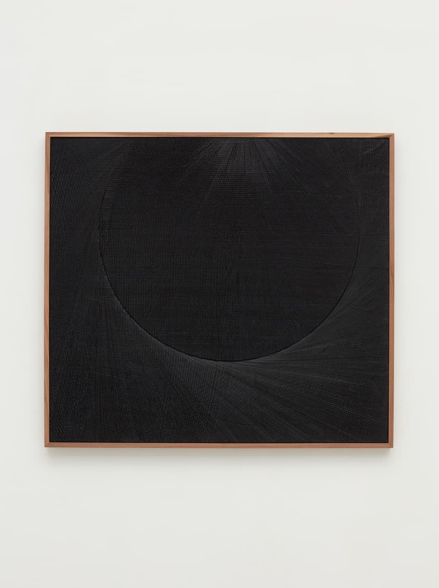 ©Anthony Pears,Untitled (Etched Plaster) 2018 Medium-coated, pigmented hydrocal in walnut frame 42 3/4 x 47 1/4 x 2 5/8 inches (108.6 x 120 x 6.7 cm)