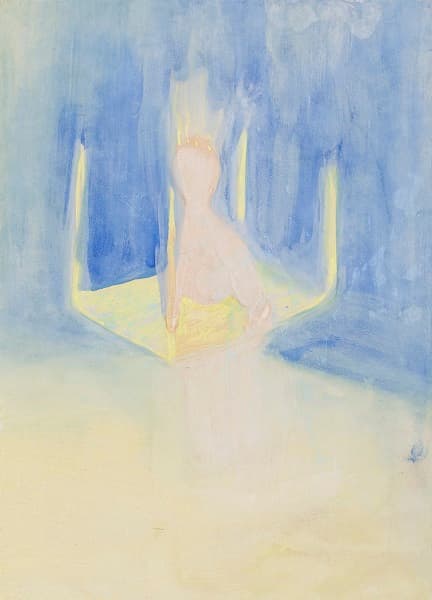 최지원, 스며드는 순간, 163x131cm, 한지에 분채, 2017