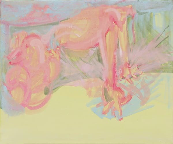 최지원, 섞인 사람들, 38.5x46cm, 한지에 분채, 2016
