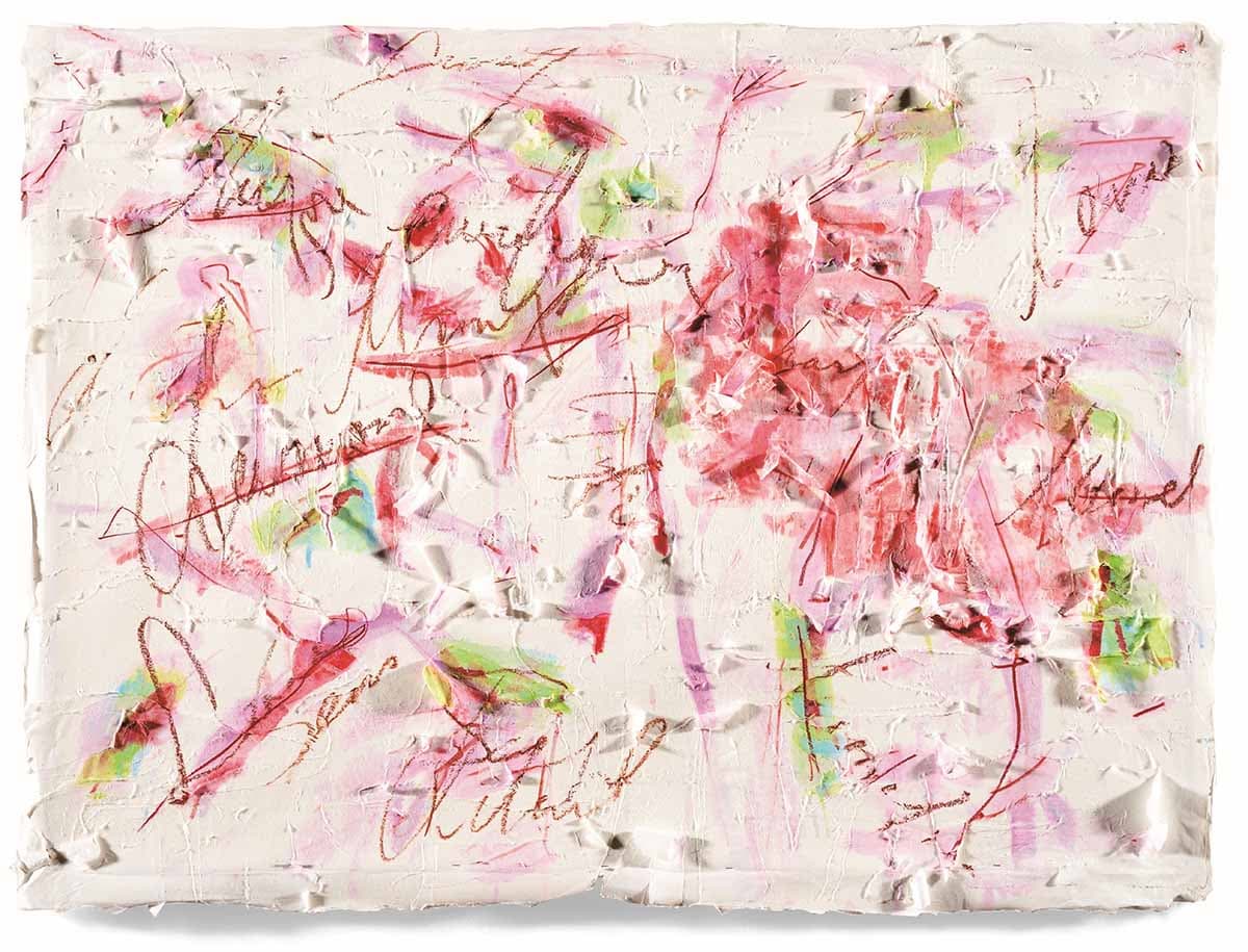 전병현, Appear-Red Line 2017, Collage, mixed media, 115x157cm