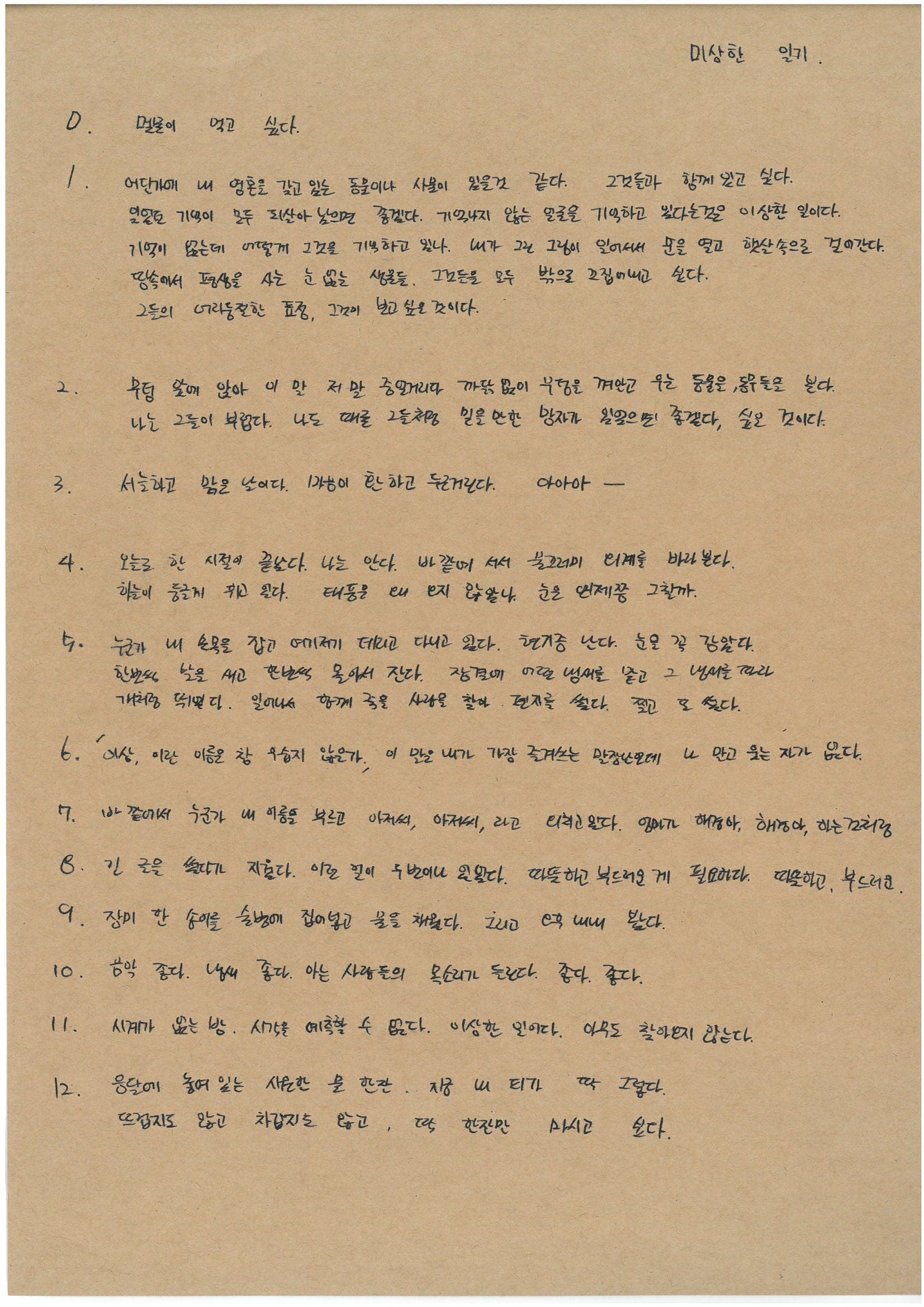 4월 3일 소설가 정용준 <미상(未詳)한 일기>