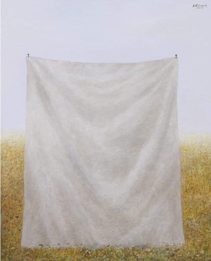 A White Sheet, 2015, 캔버스에 유화, 122.5x101cm 