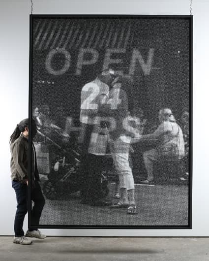 박승모, 마야0383, 206 x 13.5 x 281cm, 2016, 스테인레스 스틸 철망