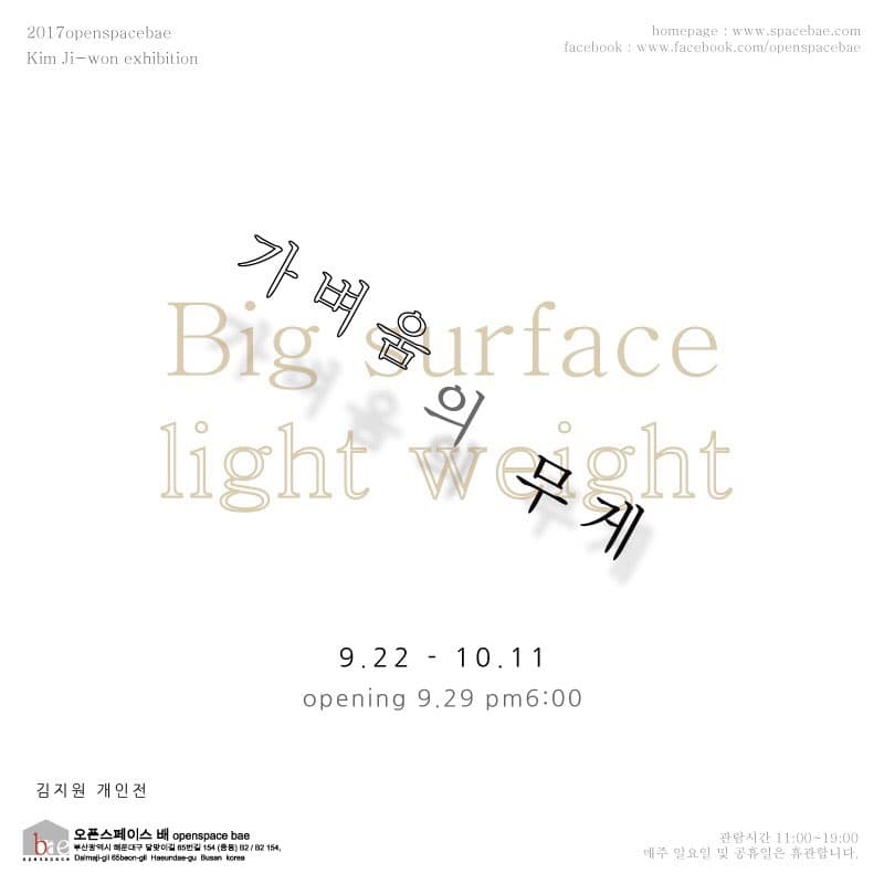 김지원 개인전 : 가벼움의 무게 Big surface light weight 1