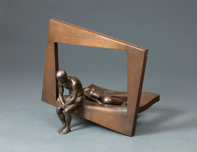 김영원, 중력 무중력-침실, 브론즈, 80x68x78cm, 1987