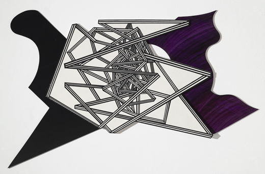 Compound Construction 2 , paint, jangji paper on white birch, plastic, 110 x 135cm , 2015